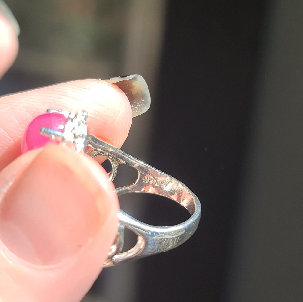 Star Ruby & Sapphire Sterling Octopus 🐙 ring sz6 - Picture 8 of 8